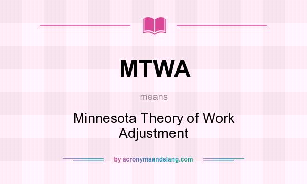 The Minnesota Theory of Work Adjustment (MTWA)